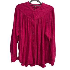 Free People Size Small S Can't Stop Dreaming Tunic Hot Pink